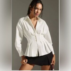NWT-Anthropologie White Button Down Shirt